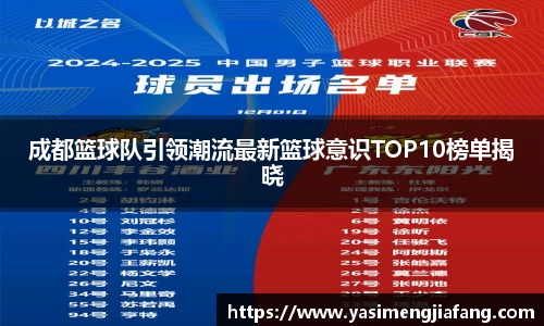 成都篮球队引领潮流最新篮球意识TOP10榜单揭晓